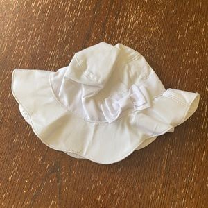 Crazy 8 White Bonnet 12-24 months. With Tags